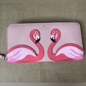 Kate Spade Zip Around Continental Wallet — Flamingo